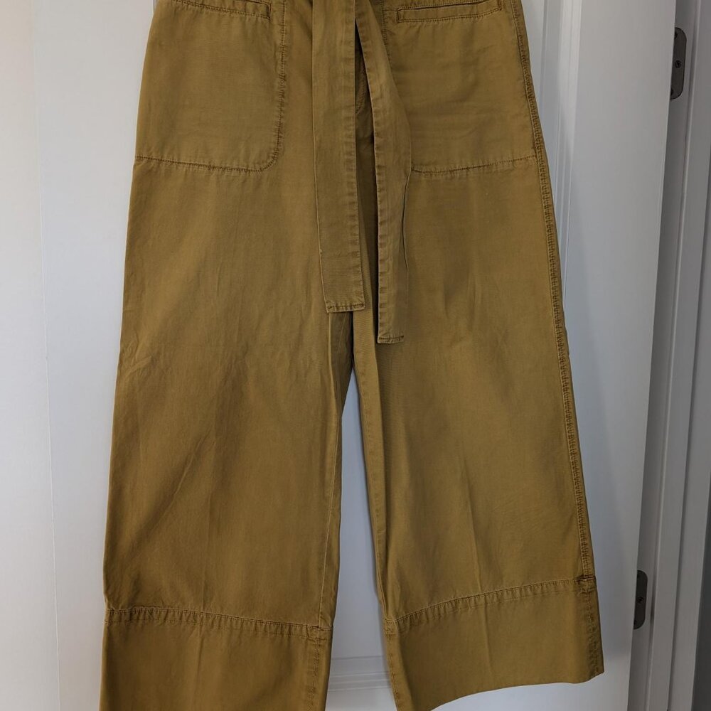 J Crew Wide Leg Cropped Pant Size 6 Mustard